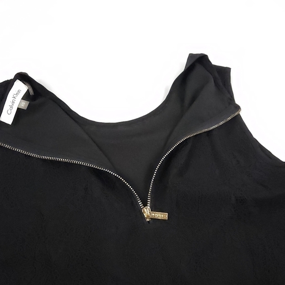 Calvin Klein Black Sleeveless Blouse with Lace Details Size XS - Picture 5 of 8